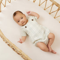 Baby Boys Sage Gingham Muslin Playsuit Romper