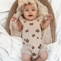 Baby Flower Knit Ruffle Romper Knitted Baby Onesie