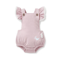 Baby Girls Flutter Ruffle Bird Pink Chambray Playsuit