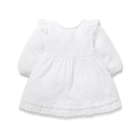 White Muslin Flutter Dress