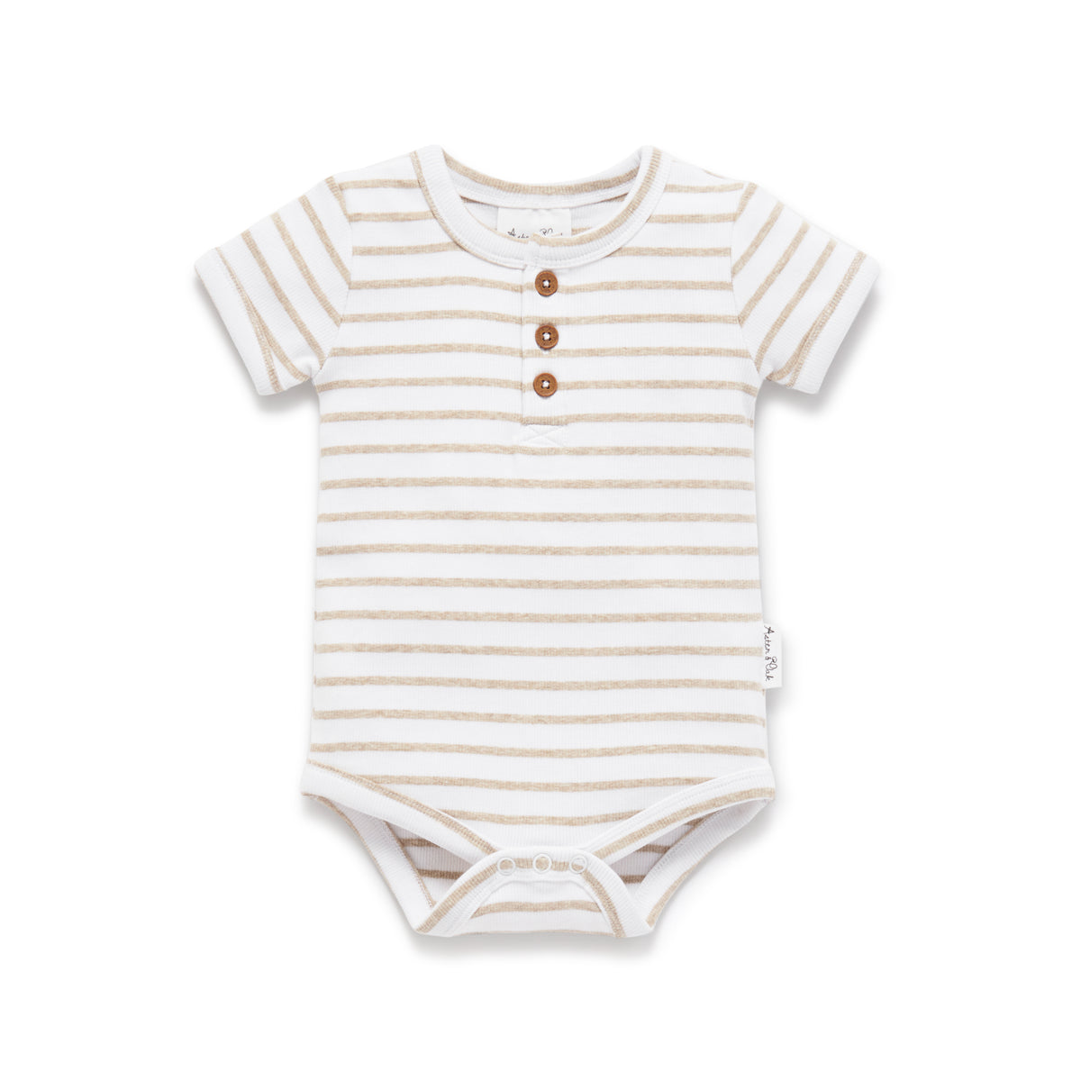 Stripe Rib Henley Onesie - Main Image