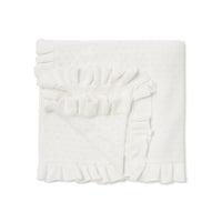 Baby Newborn White Ivory Ruffle Knit Blanket Wrap