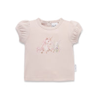 Fairytale Unicorn Print Puff Top