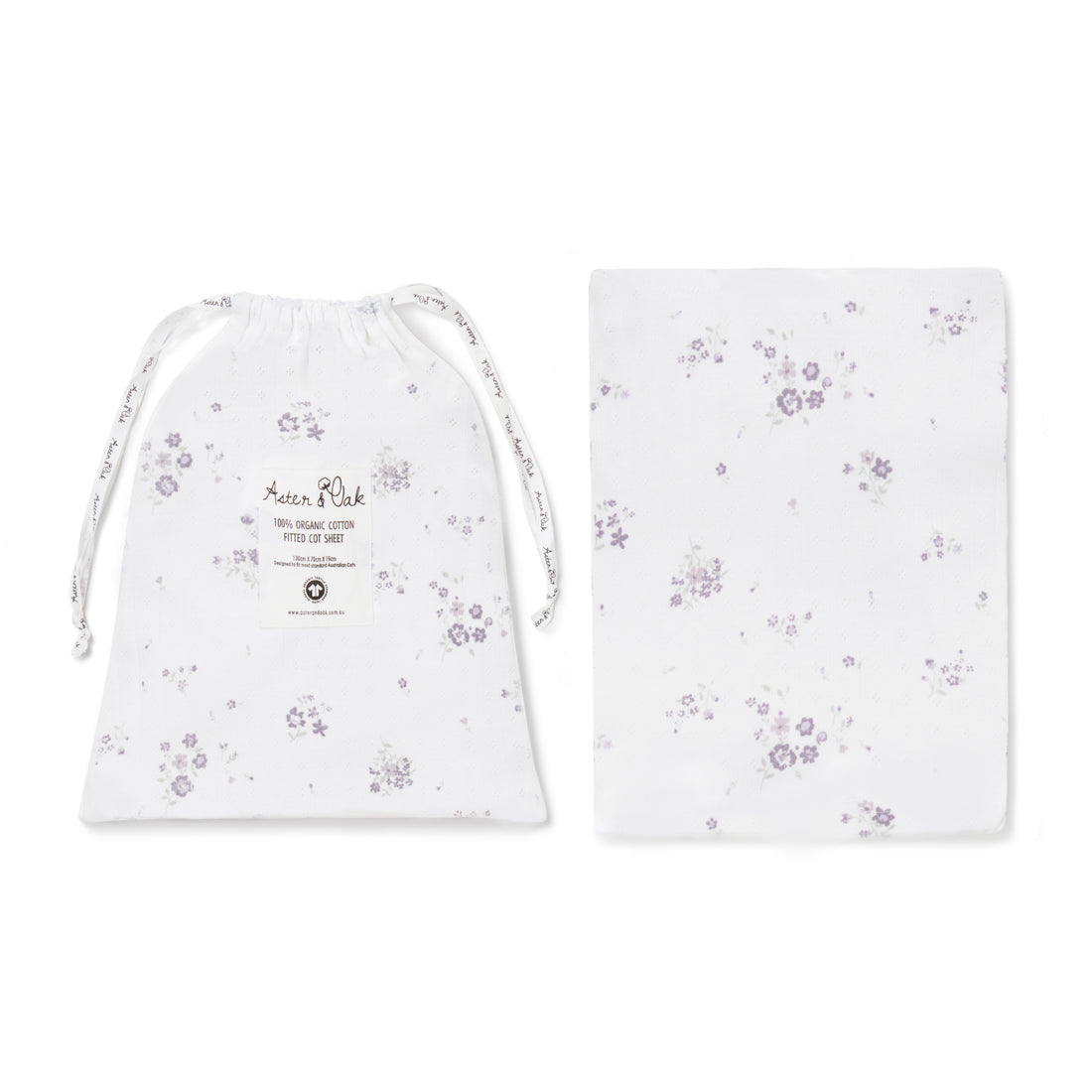 Baby Girls Pointelle Lace Grace Floral Cot Sheet Australian
