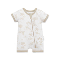 Summer Boho Palm Jungle Zip Romper Baby Boys