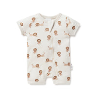 Baby Boys Little Lion Zip Romper Grosuit Safari Summer