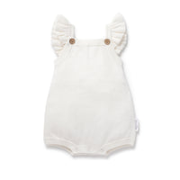 Ivory White Pointelle Knit Romper