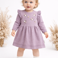 Pink Embroidered Knit Dress