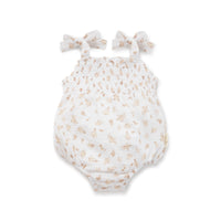 Sable Floral Muslin Tie Romper