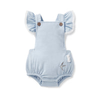 Baby Girls Denim Romper Chambray Ruffle Playsuit Ruffles