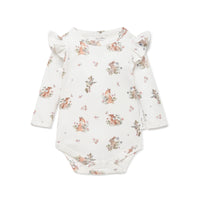 Baby Newborn Bodysuit White Vintage Meadow Onesie Girls