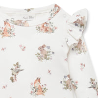 Baby Newborn Bodysuit White Vintage Meadow Onesie Girls
