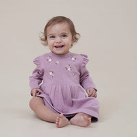 Pink Embroidered Knit Dress