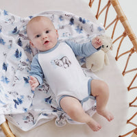Snow Wolf Print Onesie