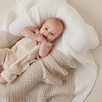 White Muslin Baby Blanket