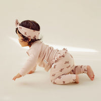 Baby Girls Ribbed Pink Butterfly Rib Headband