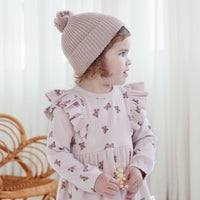 Baby Toddler Girl Pink Butterfly Rib Ruffle Dress Party Cotton