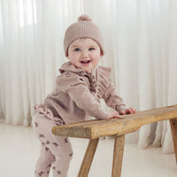 Baby Newborn Toddler Knitted Pink Wild Rose Knit Beanie