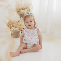 Sable Floral Muslin Tie Romper