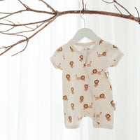 Baby Boys Little Lion Zip Romper Grosuit Safari Summer