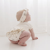 Baby Girls Bird Swallow Ruffle Bloomers Natural