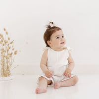 Baby Girls Ruffle Overalls White Muslin Tie Romper Summer