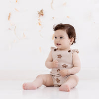 Baby Flower Knit Ruffle Romper Knitted Baby Onesie