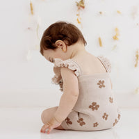 Baby Flower Knit Ruffle Romper Knitted Baby Onesie