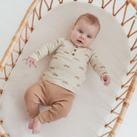 Baby Boys Brown Classic Car Henley Top Dogs Tee