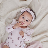 Baby Girls Ribbed Pink Butterfly Rib Headband