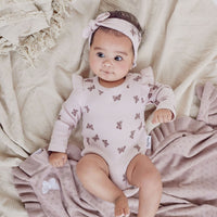Baby Newborn Pink Pretty Butterfly Rib Flutter Onesie