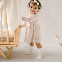 Oatmeal Pointelle Knit Dress