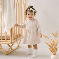 Oatmeal Pointelle Knit Dress