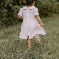 Pale Pink Muslin Trim Dress