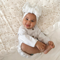 White Knit Ruffle Romper