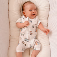 Beach Life Zip Romper Baby Boys Grosuit Cars Van