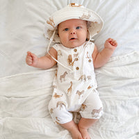 Baby Boys Animal All In One Savanna Henley Romper