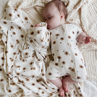 Baby Girls Floral Sunflower Baby Wrap Swaddle Blanket