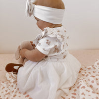 Organic Cotton Floral White Blossom Floral Tutu Dress Tulle