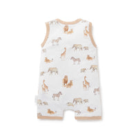 Baby Boys Animal All In One Savanna Henley Romper
