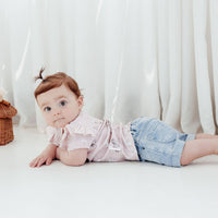Light Denim Rainbow Shorts