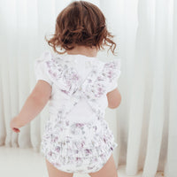 White Ruffle Rib Puff Sleeve Top