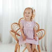 Orchid Daisy Embroidered Dress