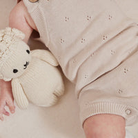 Oatmeal Knit Pointelle Romper