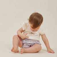 Organic Cotton Natural Deer Fawn Print Flutter Onesie