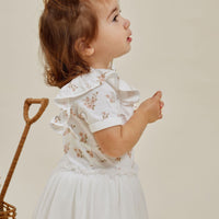 Organic Cotton Floral White Blossom Floral Tutu Dress Tulle