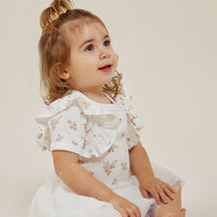 Organic Cotton Floral White Blossom Floral Tutu Dress Tulle