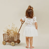 Organic Cotton Floral White Blossom Floral Tutu Dress Tulle