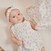 Sable Floral Muslin Tie Romper