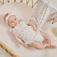 Sable Floral Muslin Tie Romper